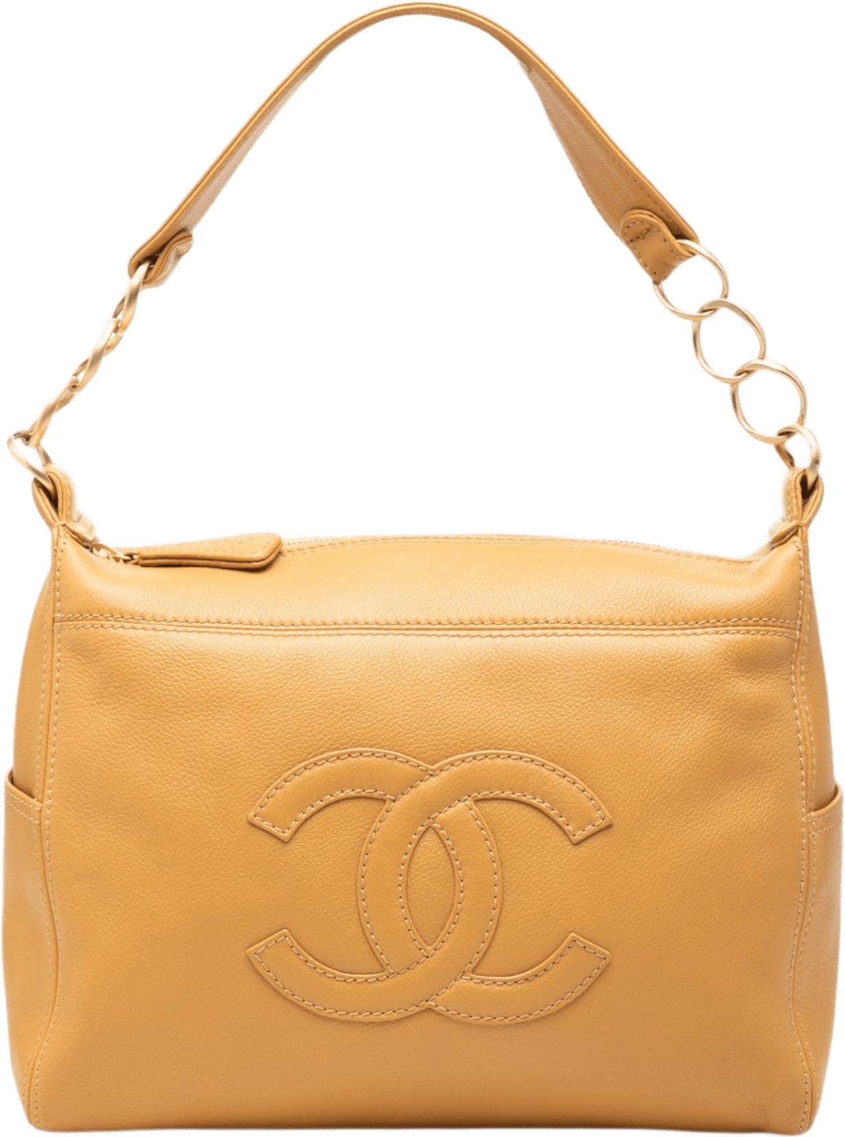 Chanel Cc Calfskin Chain Shoulder Bag, från Luxclusif, i färgen brun.