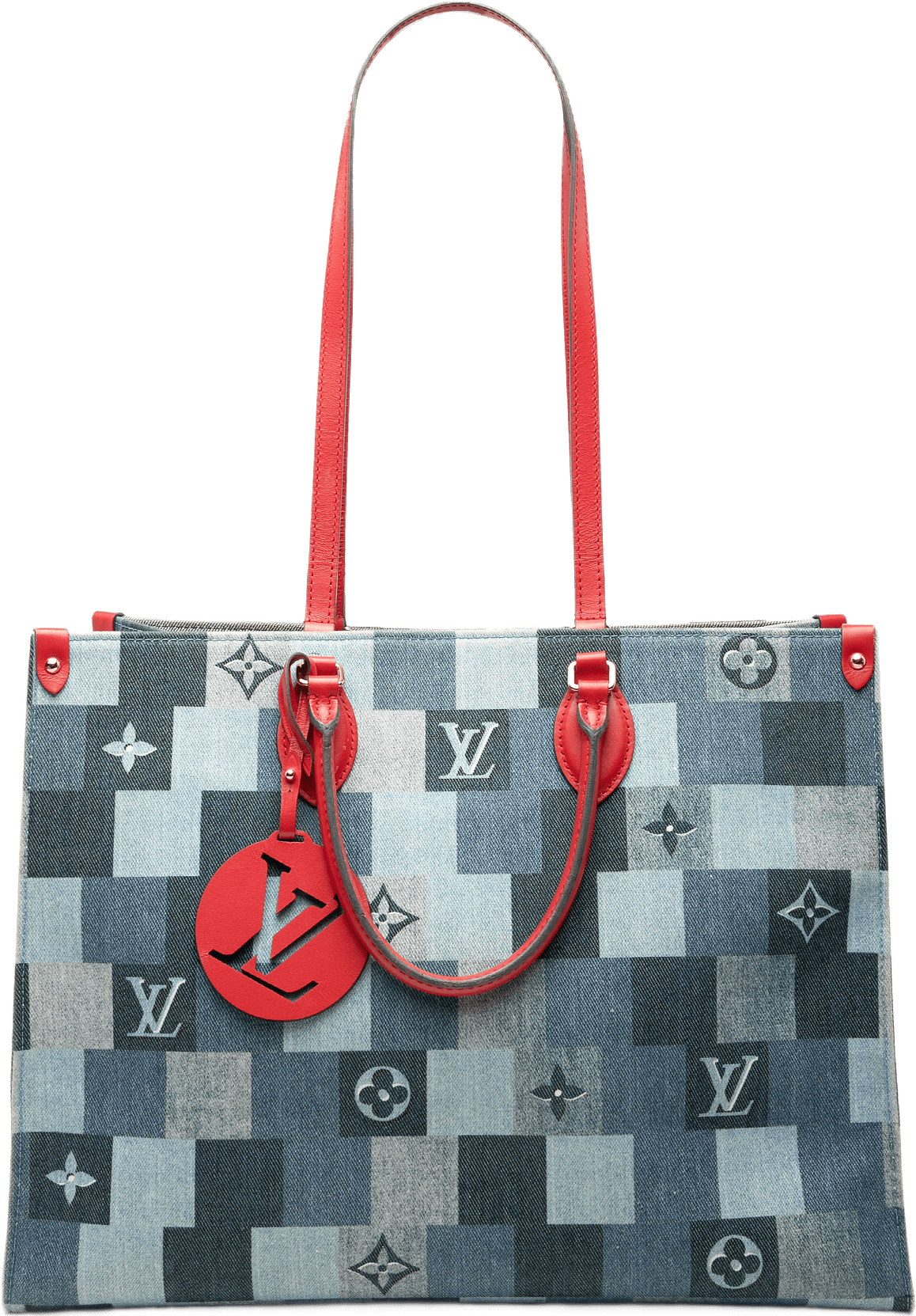 Louis Vuitton Monogram Denim Onthego Gm, från Luxclusif, i färgen blå.