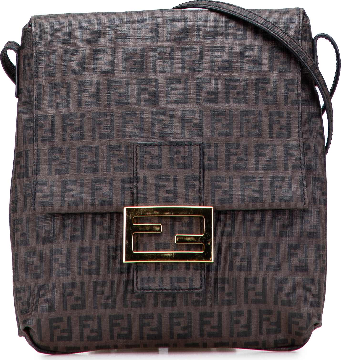 Fendi Zucchino Spalmati Crossbody, från Luxclusif, i färgen dark brown.