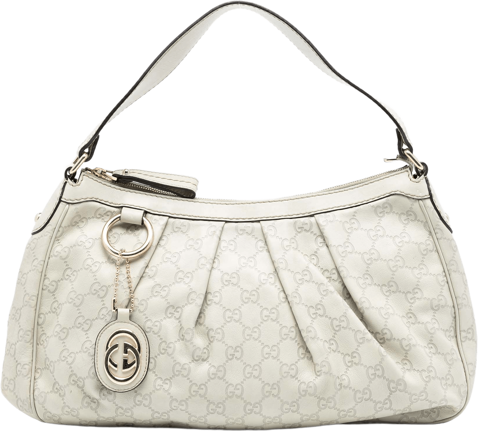 Gucci Guccissima Sukey Shoulder Bag, från Luxclusif, i färgen off white.