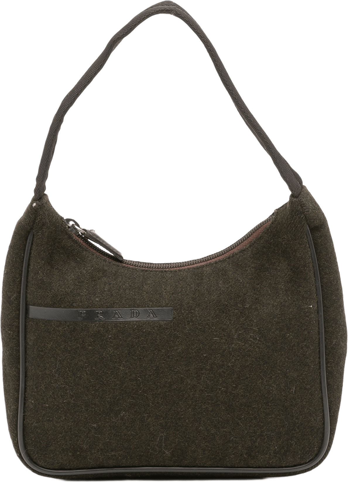 Prada Wool Sport Handbag, från Luxclusif, i färgen dark khaki.