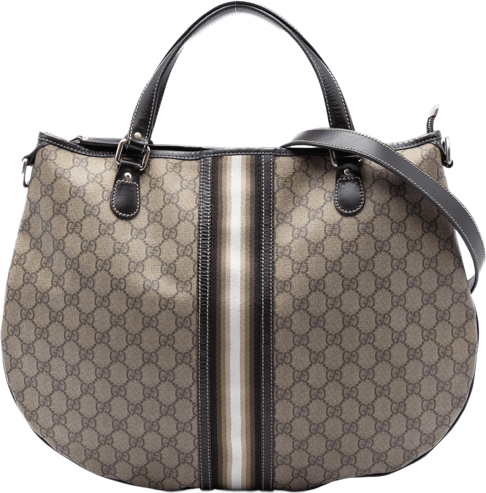 Gucci Gg Supreme Web Hobo, från Luxclusif, i färgen beige.