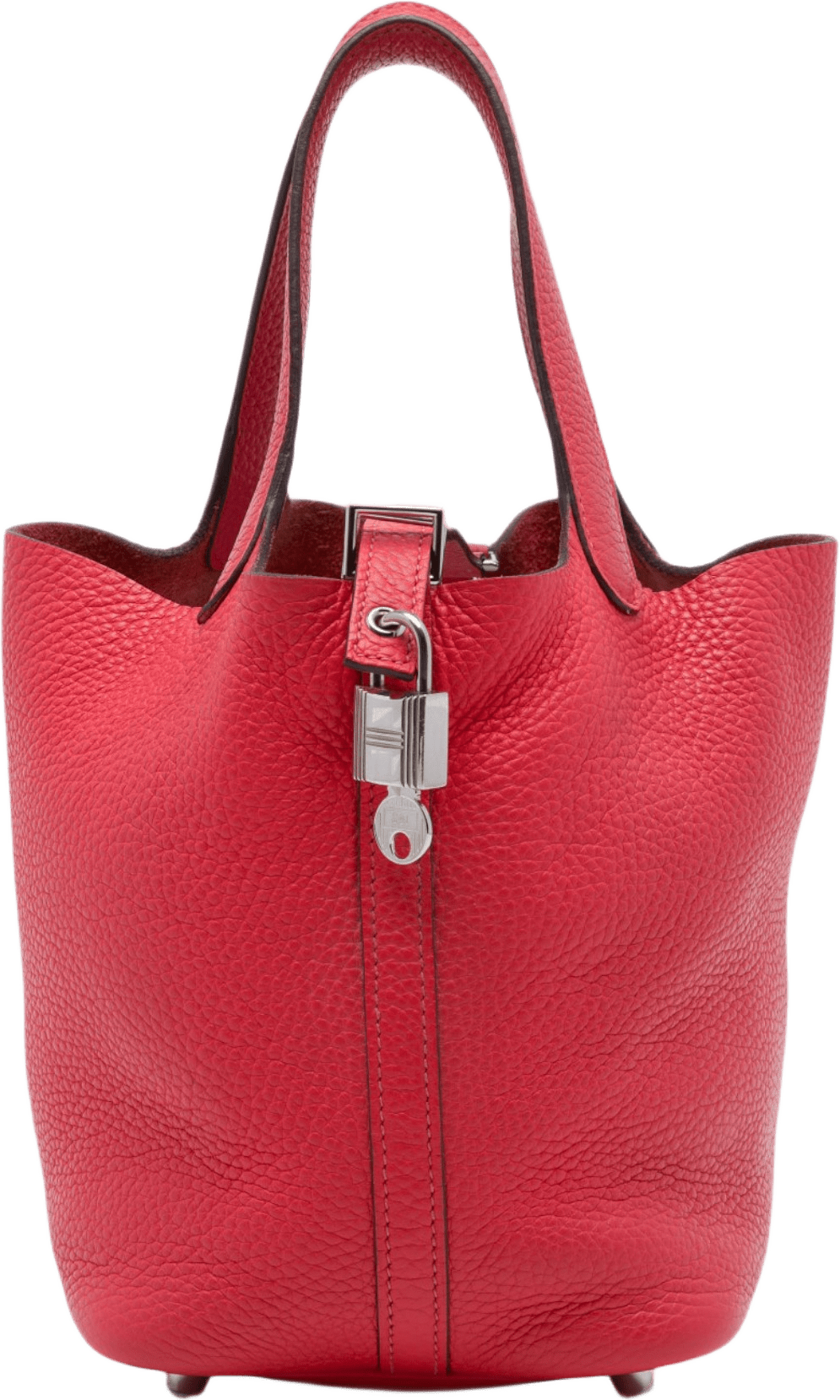 Hermès Clemence Picotin Lock 18, från Luxclusif, i färgen röd.