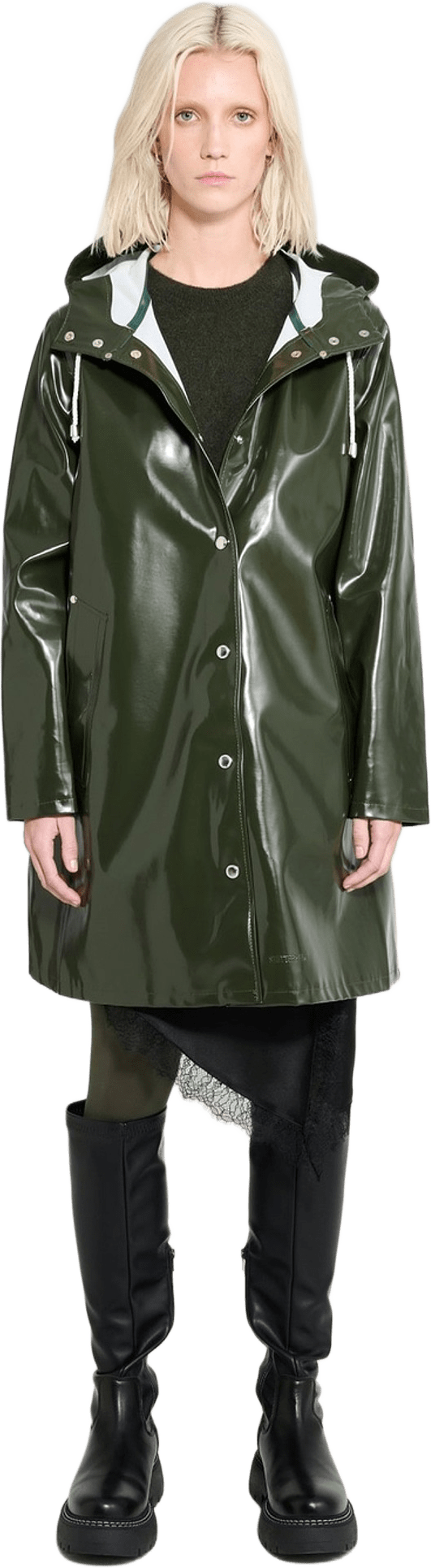 Mosebacke Opal Raincoat, från Stutterheim, i färgen green.