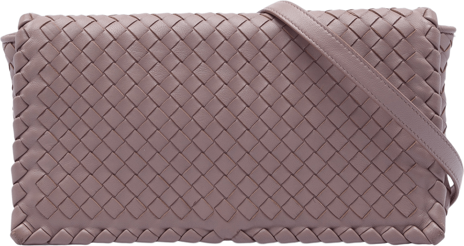 Bottega Veneta Nappa Intrecciato Flap Crossbody, från Luxclusif, i färgen rosa.