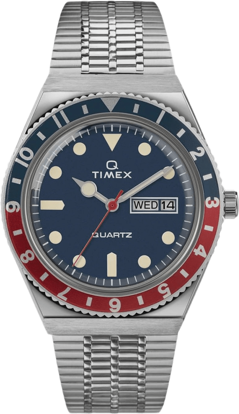 Timex Q Reissue Herr, Blå/stål, Metallband - Tw2t80700, från Timex, i färgen 1.