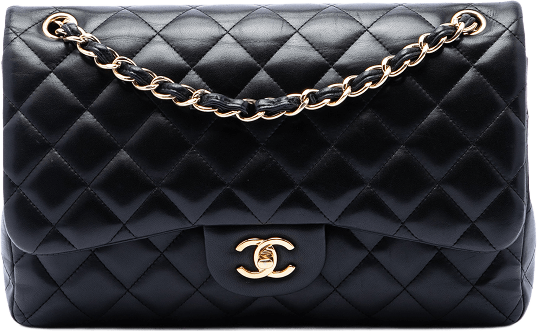 Chanel Jumbo Classic Lambskin Double Flap, från Luxclusif, i färgen svart.