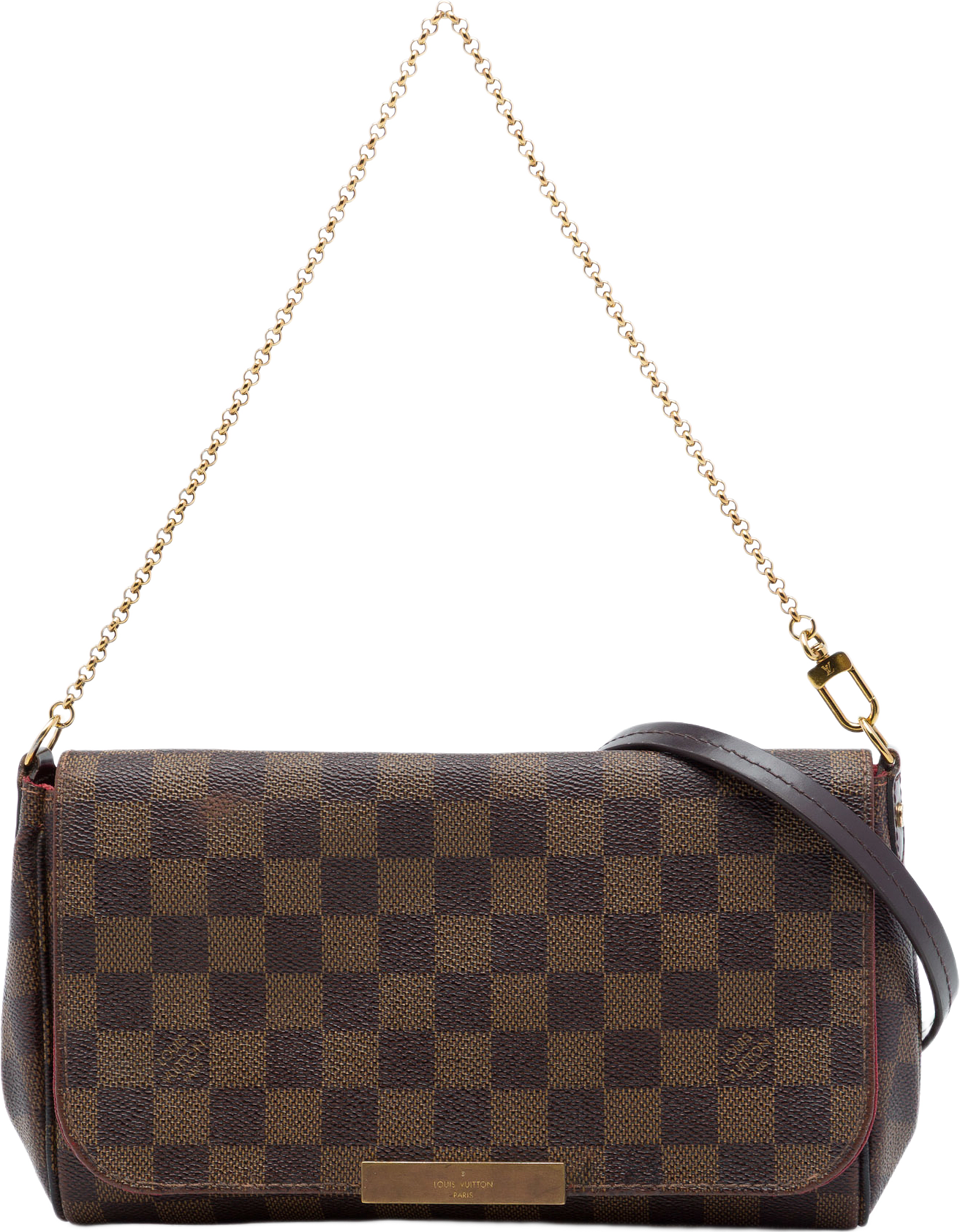 Louis Vuitton Damier Ebene Favorite Mm, från Luxclusif, i färgen brun.