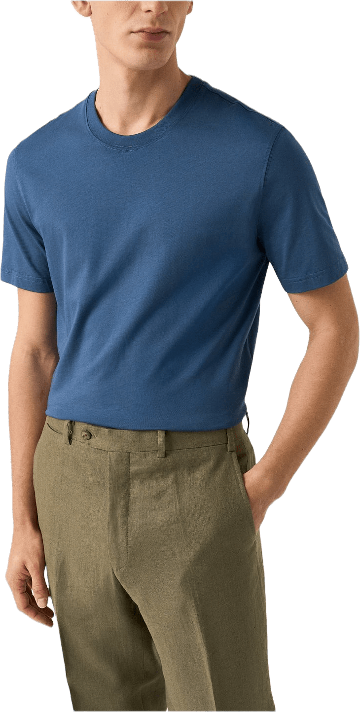 T-shirt I Single Jersey Supima-bomull, från Eton, i färgen mid blue.