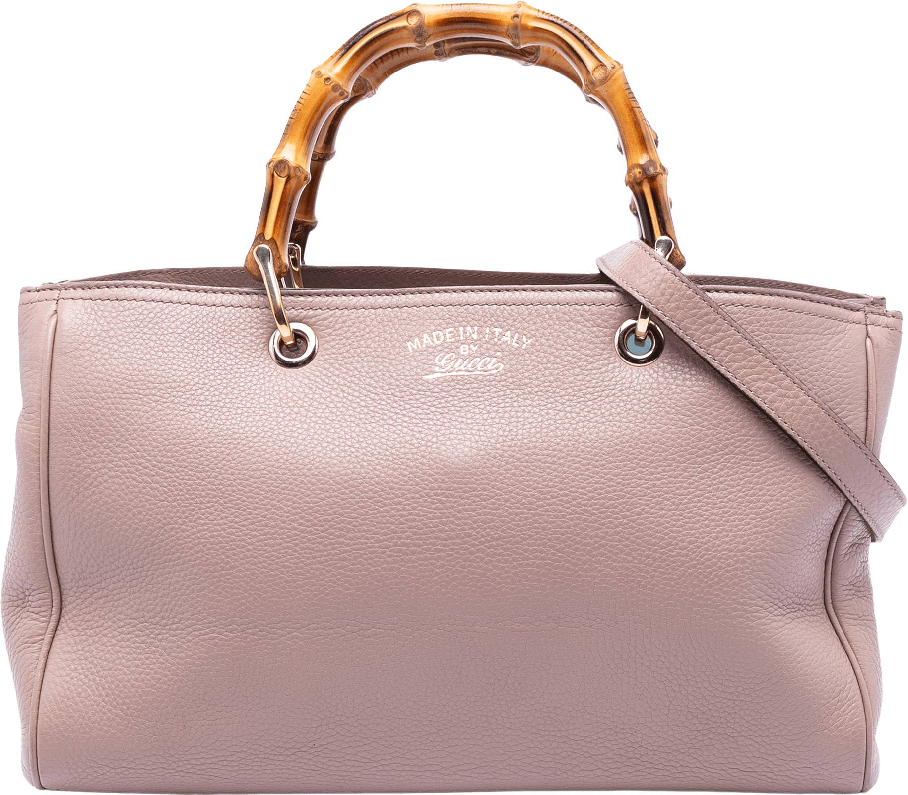 Gucci Medium Calfskin Bamboo Shopper Satchel, från Luxclusif, i färgen light pink.