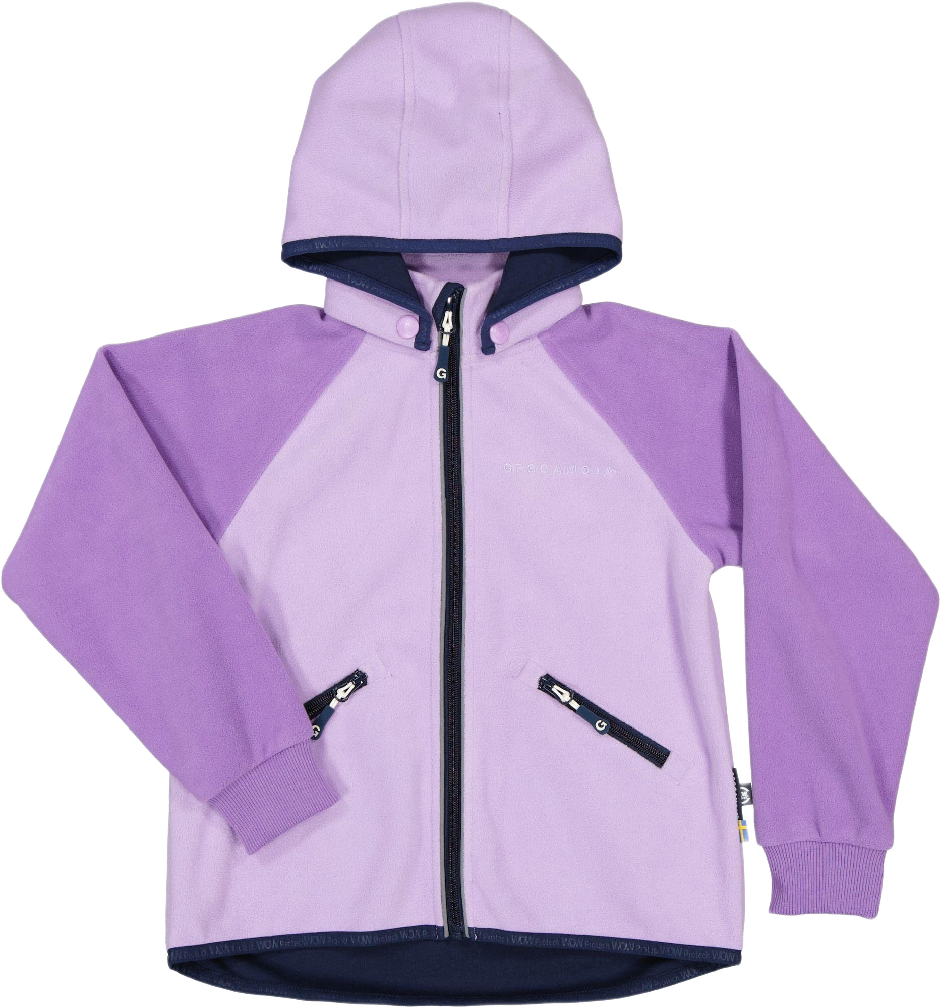 Vindfleecejacka, från Geggamoja, i färgen lilac.