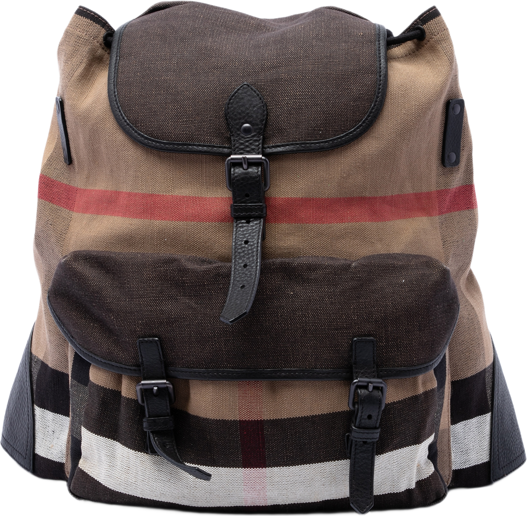 Burberry Mega Check Canvas Korbin Backpack, från Luxclusif, i färgen brun.