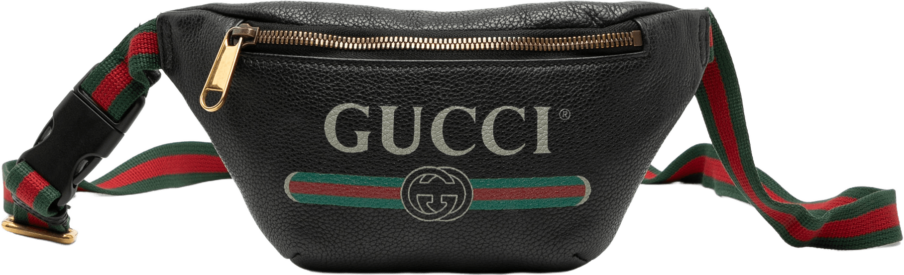 Gucci Small Grained Calfskin Logo Belt Bag, från Luxclusif, i färgen black.