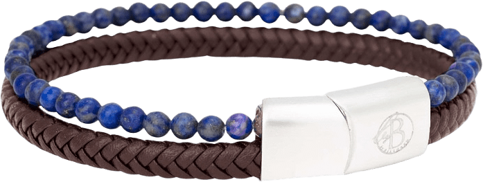 Linton Läderarmband, från by BILLGREN, i färgen brown/blue.