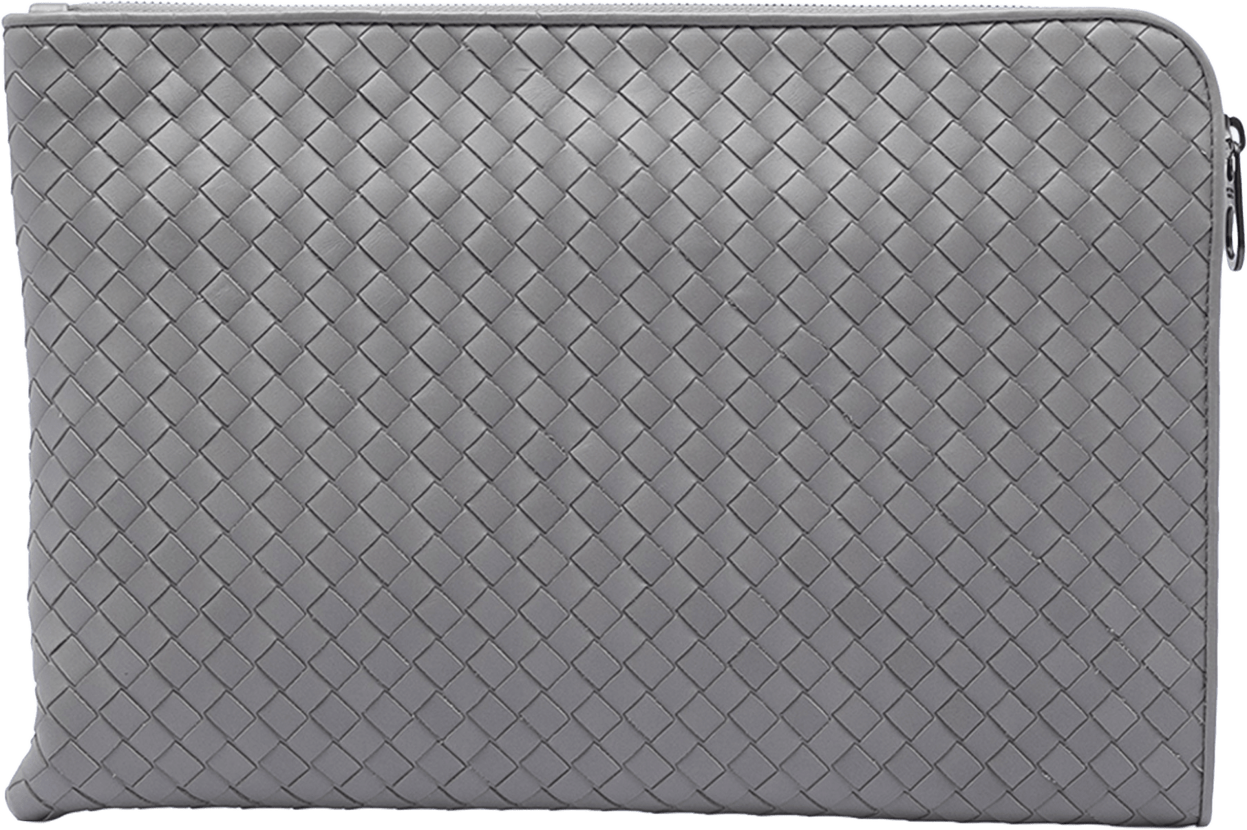 Bottega Veneta Nappa Intrecciato Clutch, från Luxclusif, i färgen gray.