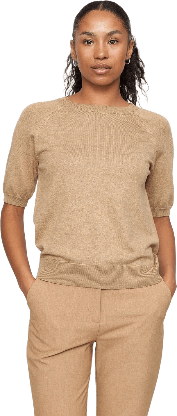 Srmarla Ss O-neck, från Soft Rebels, i färgen tigers eye melange.