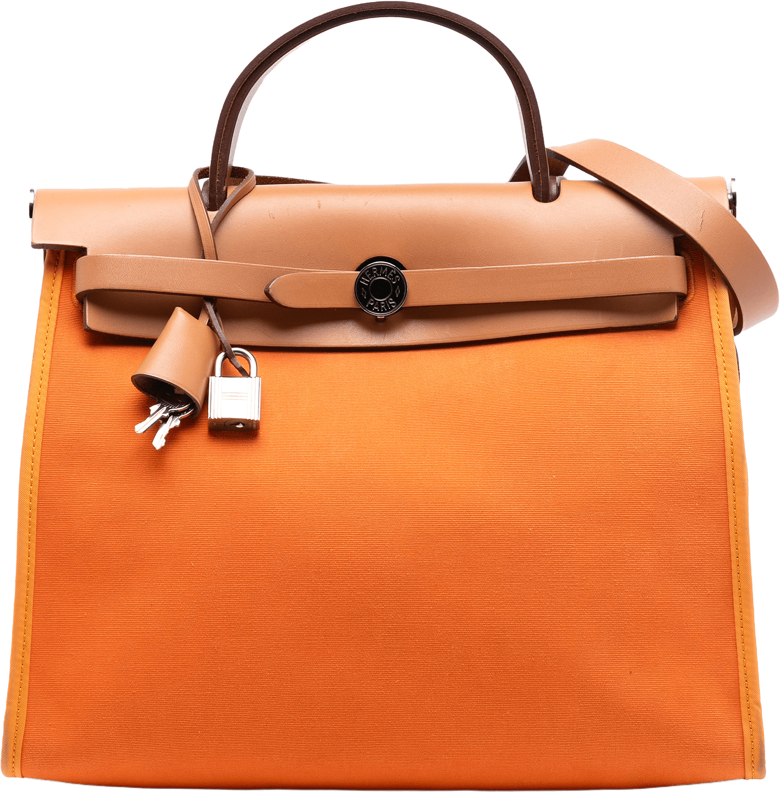 Hermès Toile Herbag Zip 31, från Luxclusif, i färgen orange.
