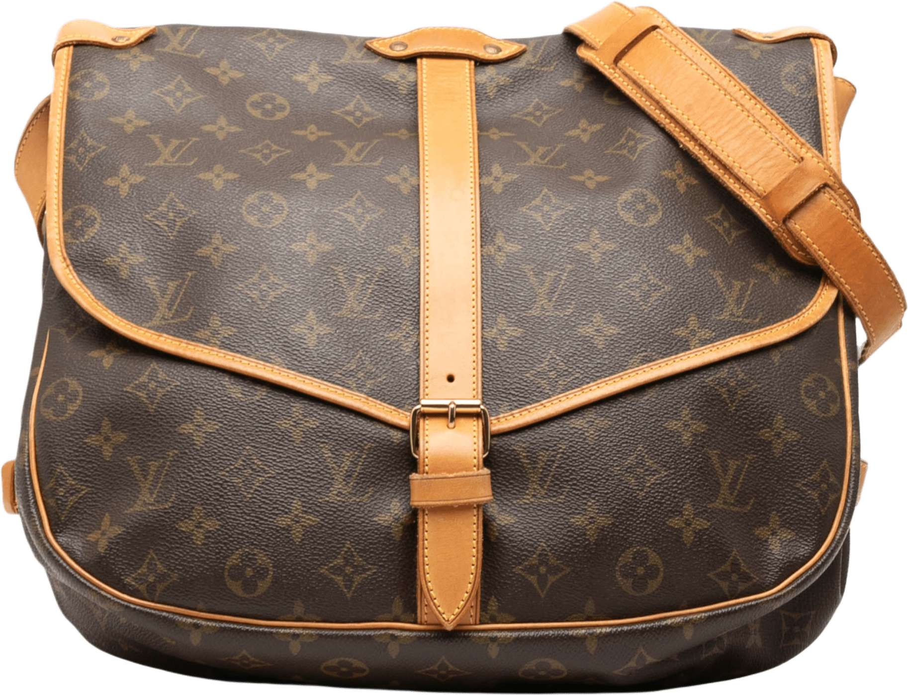Louis Vuitton Monogram Saumur 35, från Luxclusif, i färgen brown.