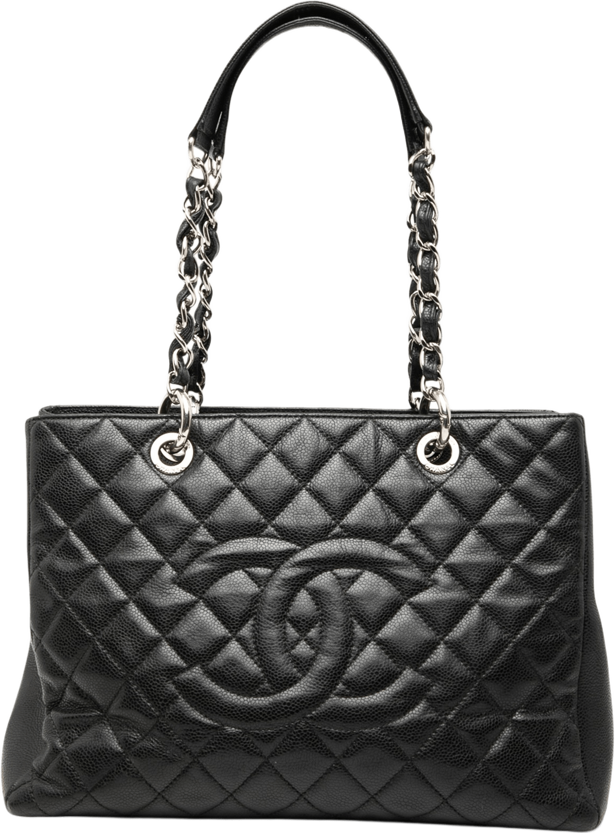 Chanel Caviar Grand Shopping Tote, från Luxclusif, i färgen black.