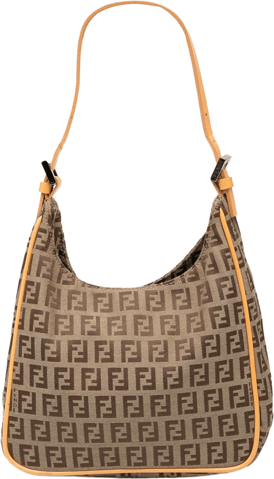 Fendi Zucchino Canvas Shoulder Bag, från Luxclusif, i färgen beige.