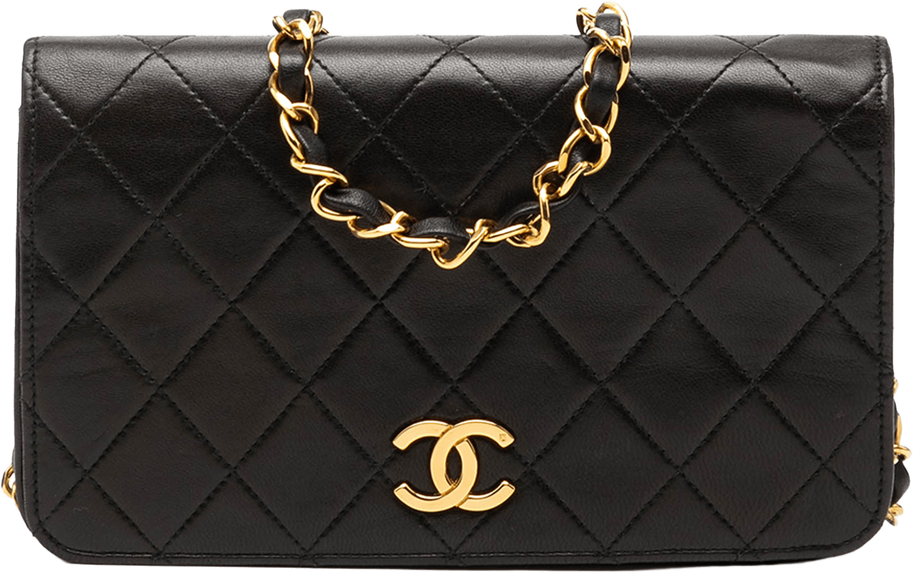 Chanel Cc Quilted Lambskin Full Single Flap, från Luxclusif, i färgen black.