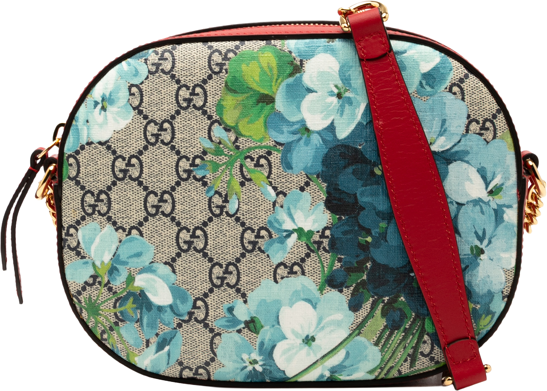 Gucci Gg Supreme Blooms Chain Crossbody, från Luxclusif, i färgen beige.