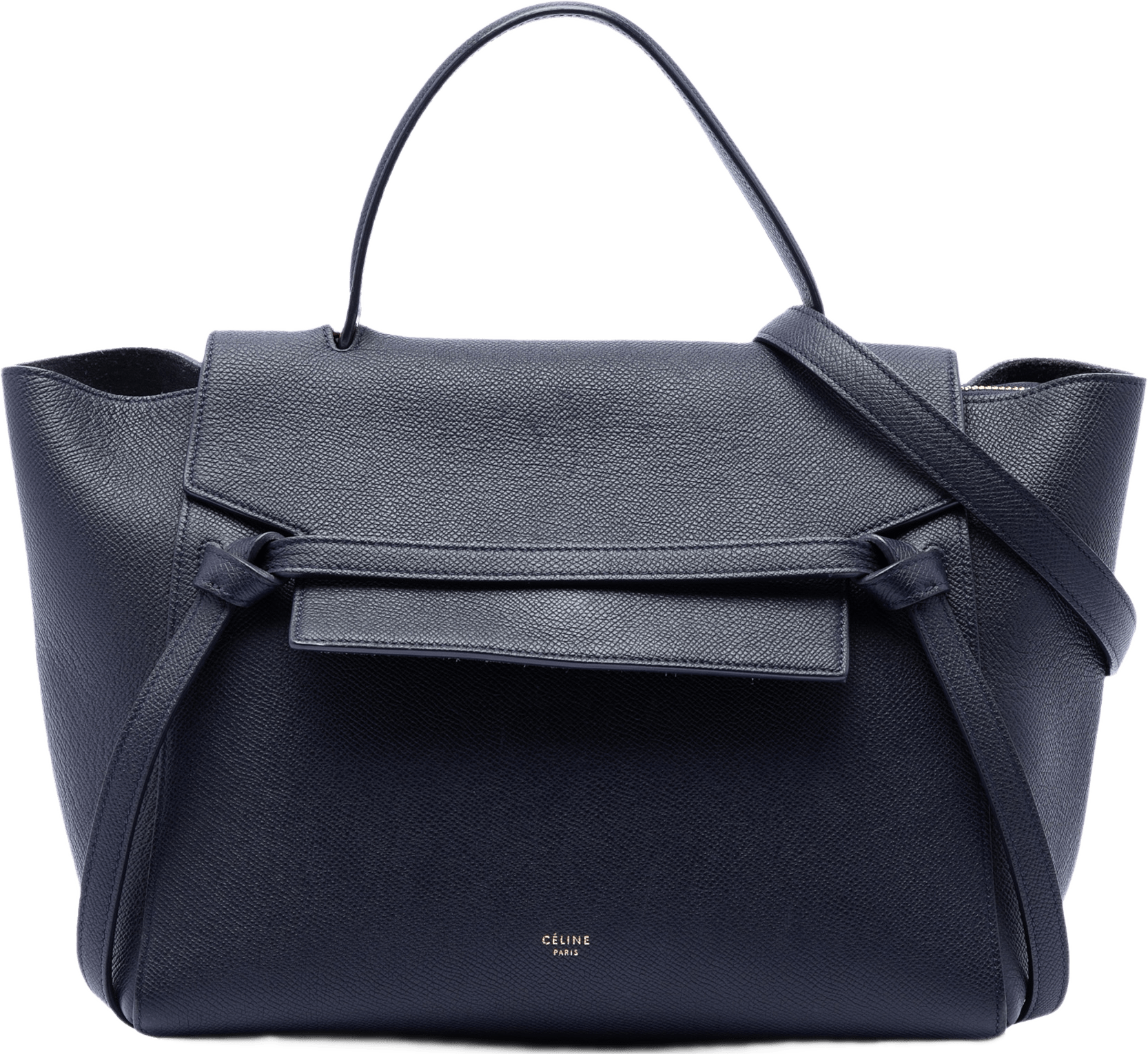 Celine Mini Grained Calfskin Belt Bag, från Luxclusif, i färgen navy.