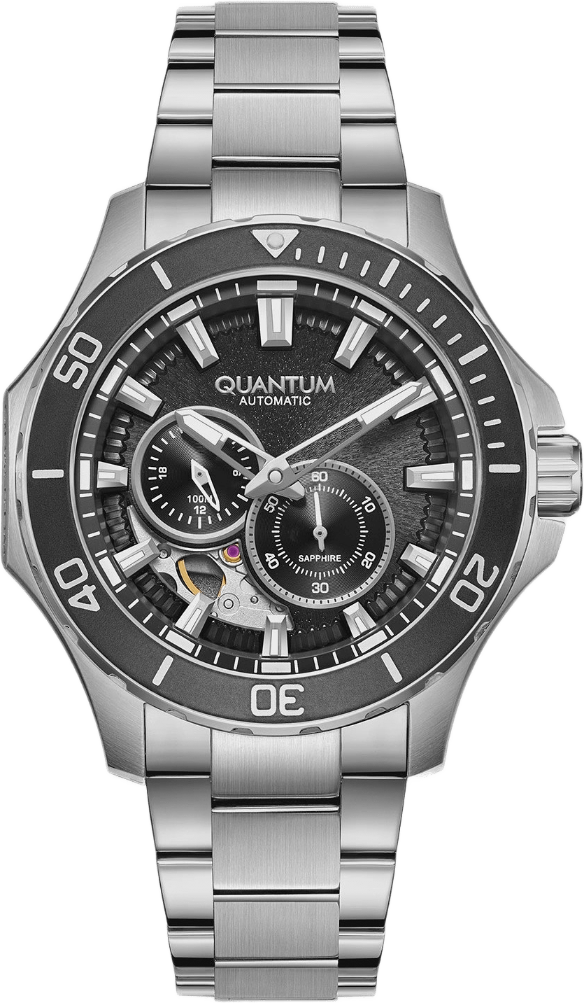 Quantum Automatic Herr Svart/stål, Metallband - Qmg1188.350, från Quantum, i färgen 1.