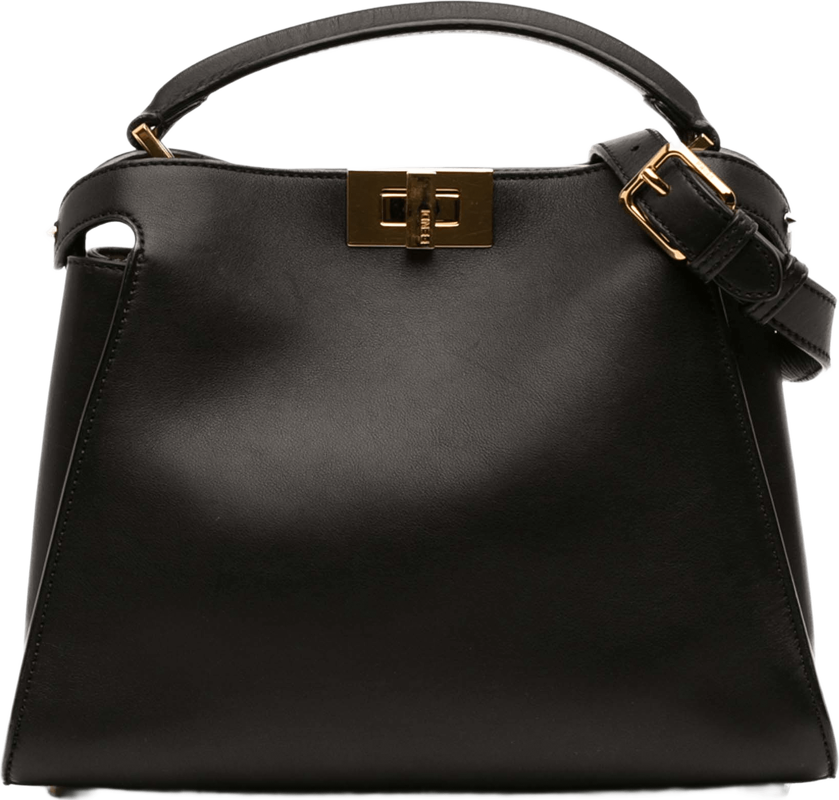 Fendi Medium Leather Peekaboo Iconic Essentially Satchel, från Luxclusif, i färgen black.