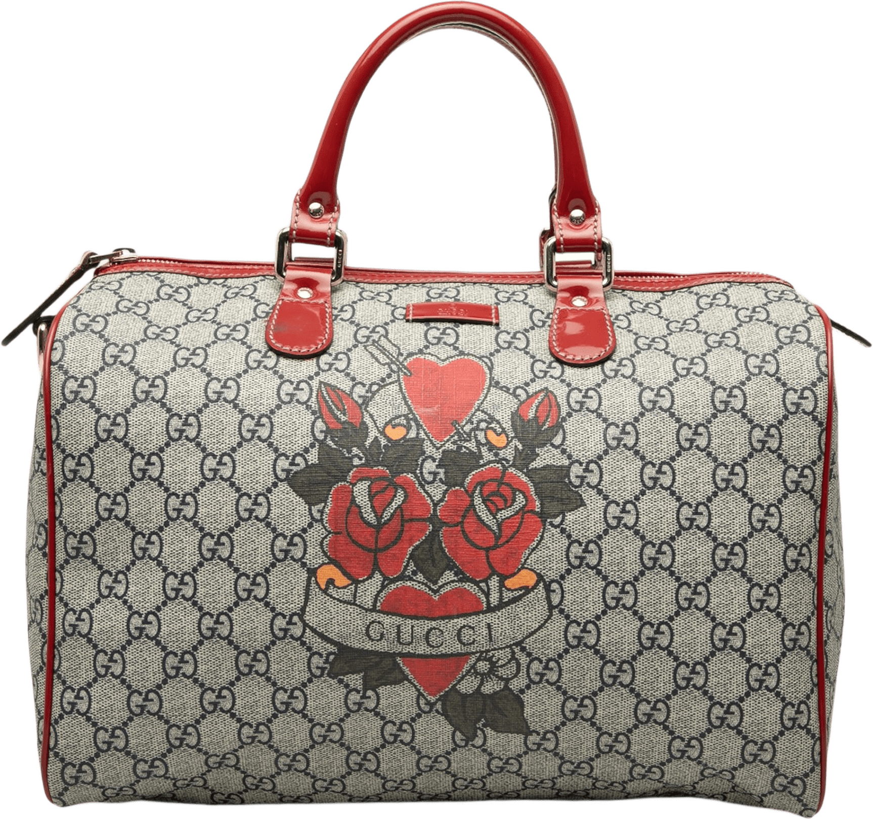 Gucci Medium Gg Supreme Joy Tattoo Heart Boston Bag, från Luxclusif, i färgen beige.