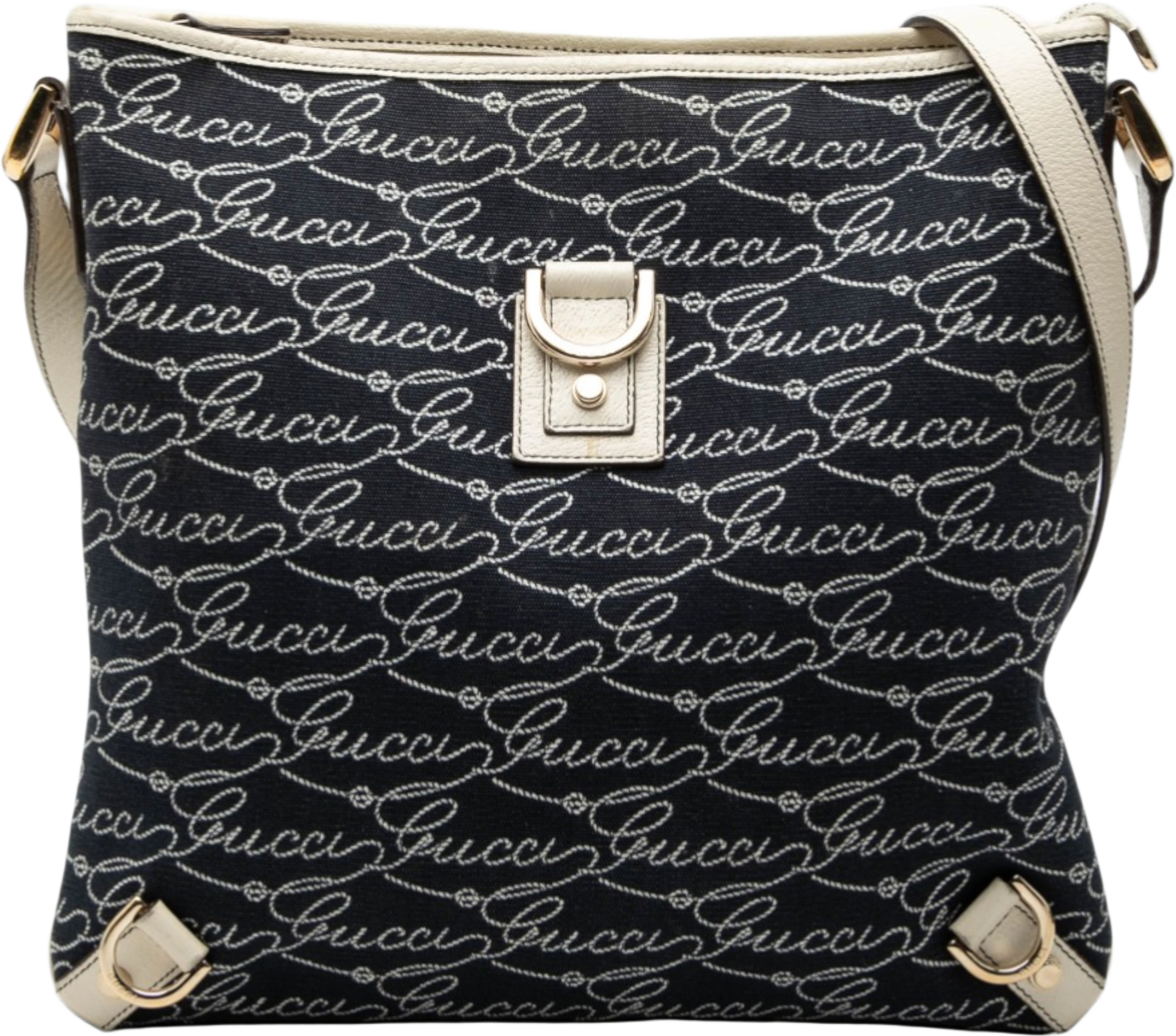 Gucci 85th Anniversary Denim Abbey D Ring Crossbody, från Luxclusif, i färgen dark blue.