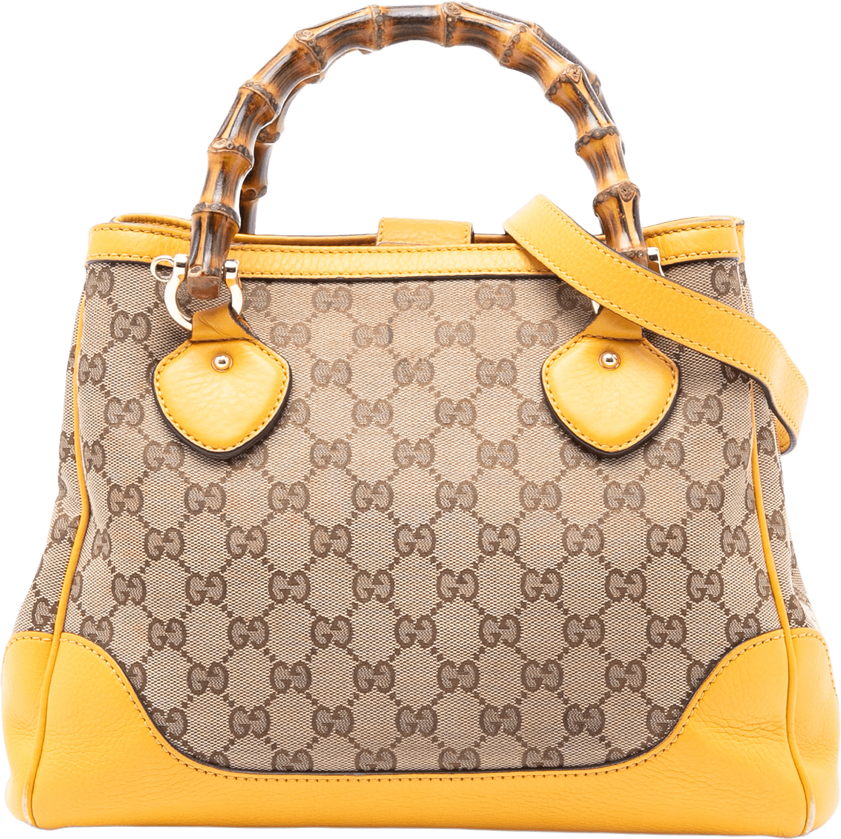 Gucci Small Gg Canvas Diana Bamboo Top Handle Tote, från Luxclusif, i färgen beige.
