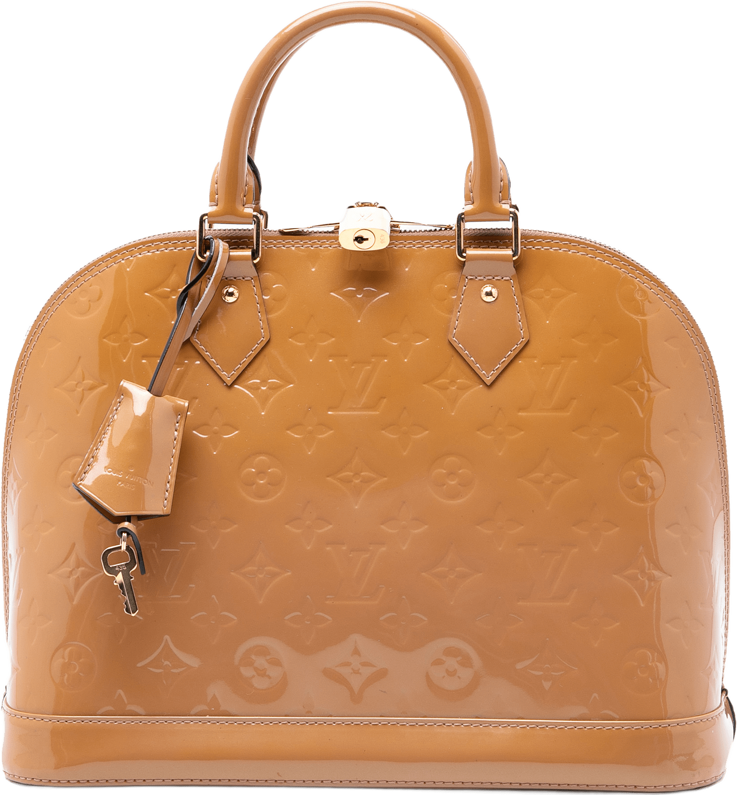 Louis Vuitton Monogram Vernis Alma Pm, från Luxclusif, i färgen brun.