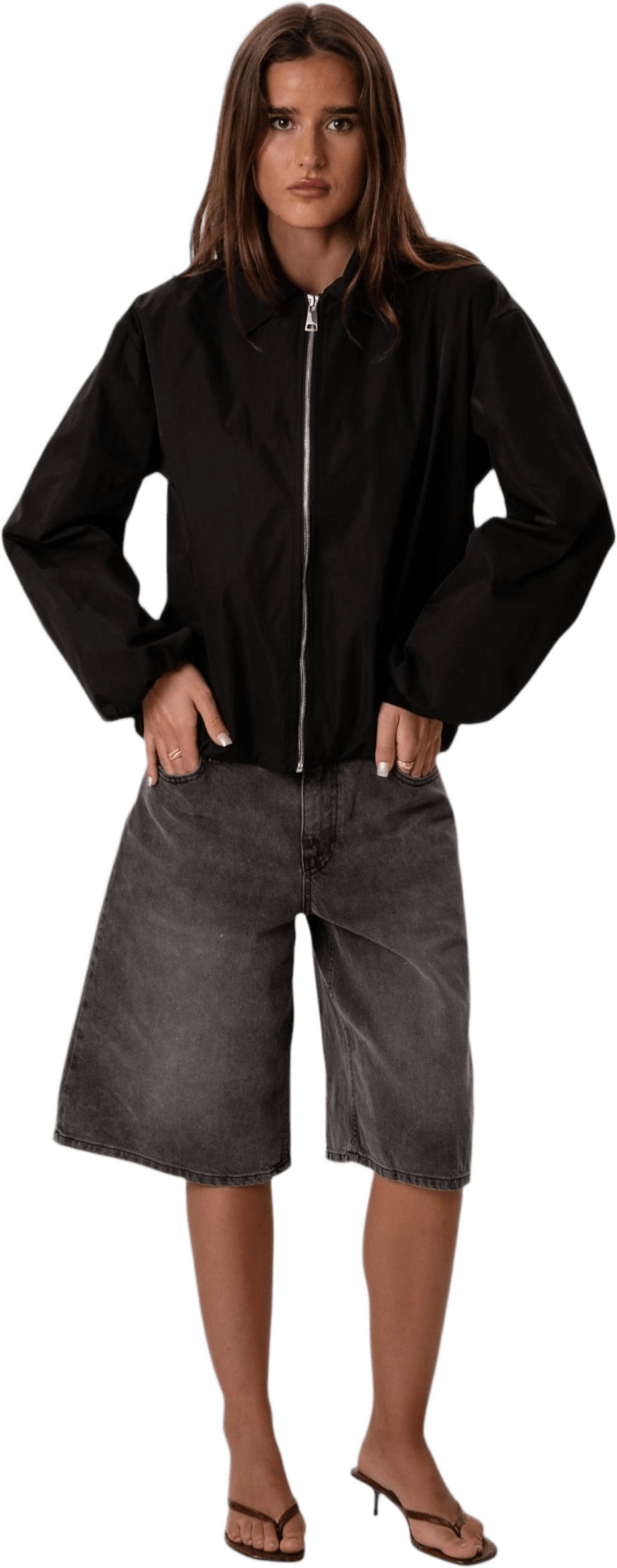 Ines Kort Jacka - Beige, från TeeShoppen, i färgen svart.