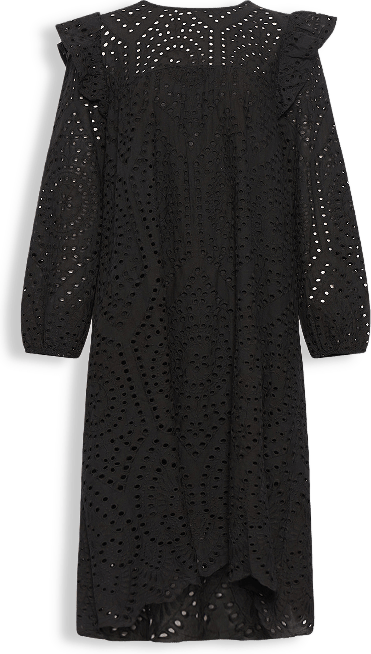 Dalia, Long L/s Dress, Cotton - Black