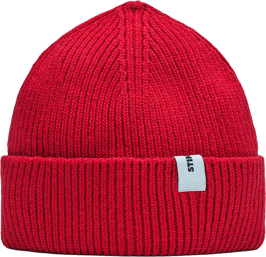 Beanie 02 Merino Regular Fit, från Stiksen, i färgen red.