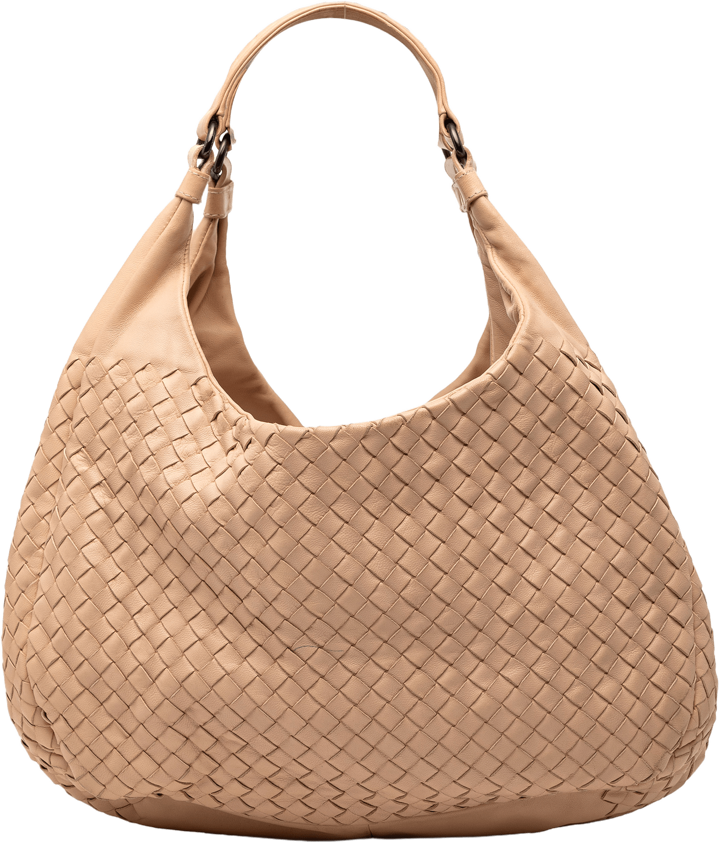 Bottega Veneta Medium Nappa Intrecciato Campana Hobo, från Luxclusif, i färgen beige.