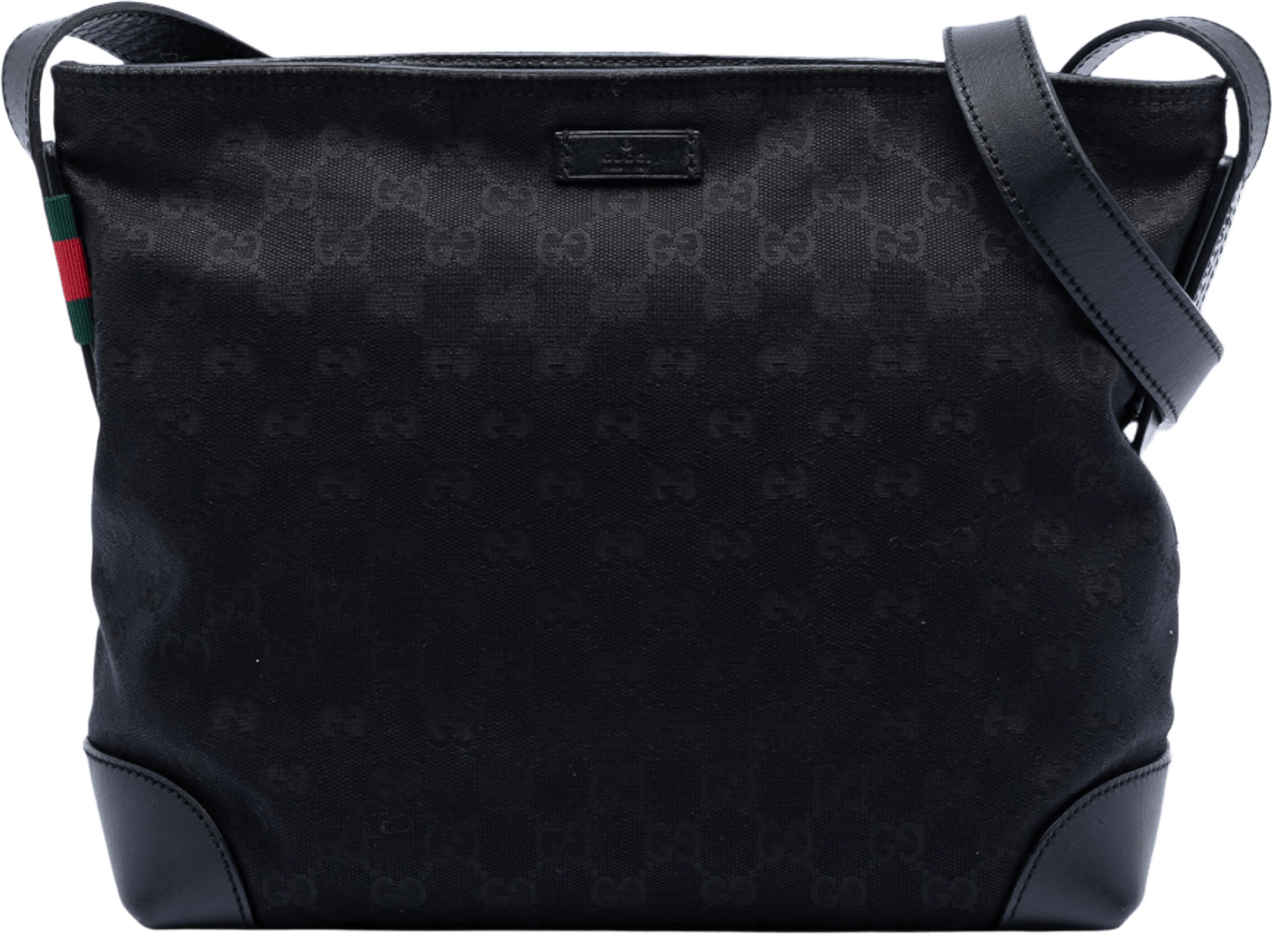 Gucci Gg Canvas Web Crossbody, från Luxclusif, i färgen black.