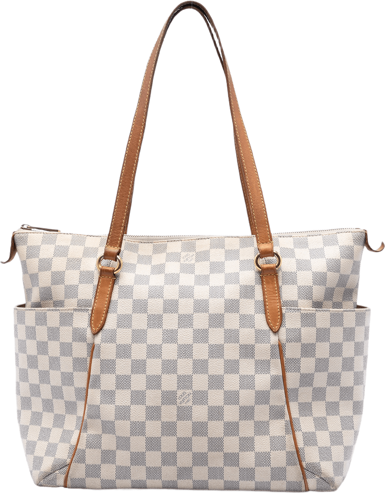 Louis Vuitton Damier Azur Totally Mm, från Luxclusif, i färgen white.