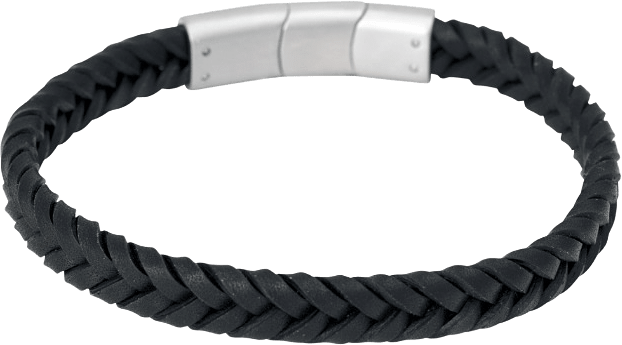 Lloyd Läderarmband, från by BILLGREN, i färgen black/steel.