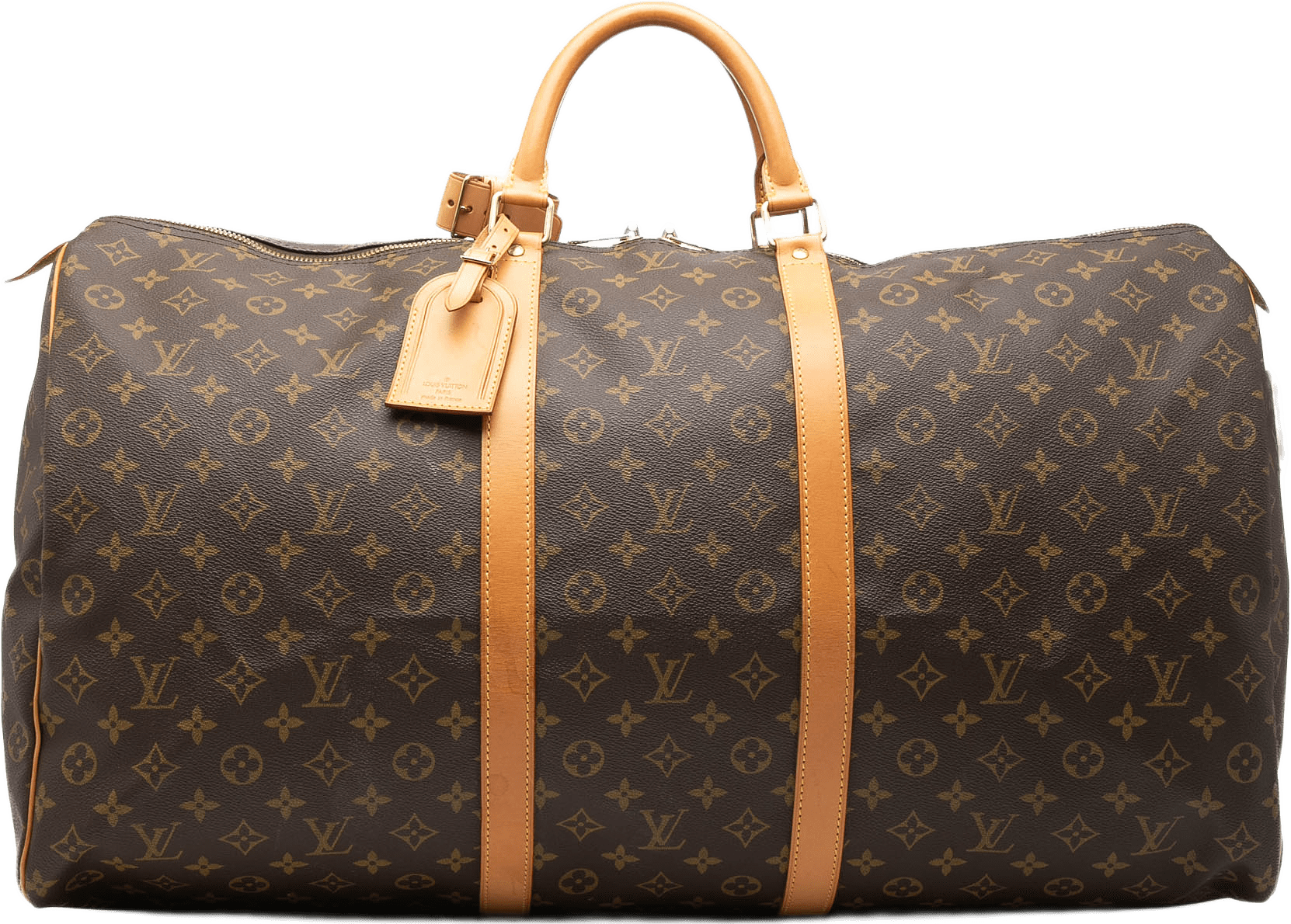 Louis Vuitton Monogram Keepall 60, från Luxclusif, i färgen brown.