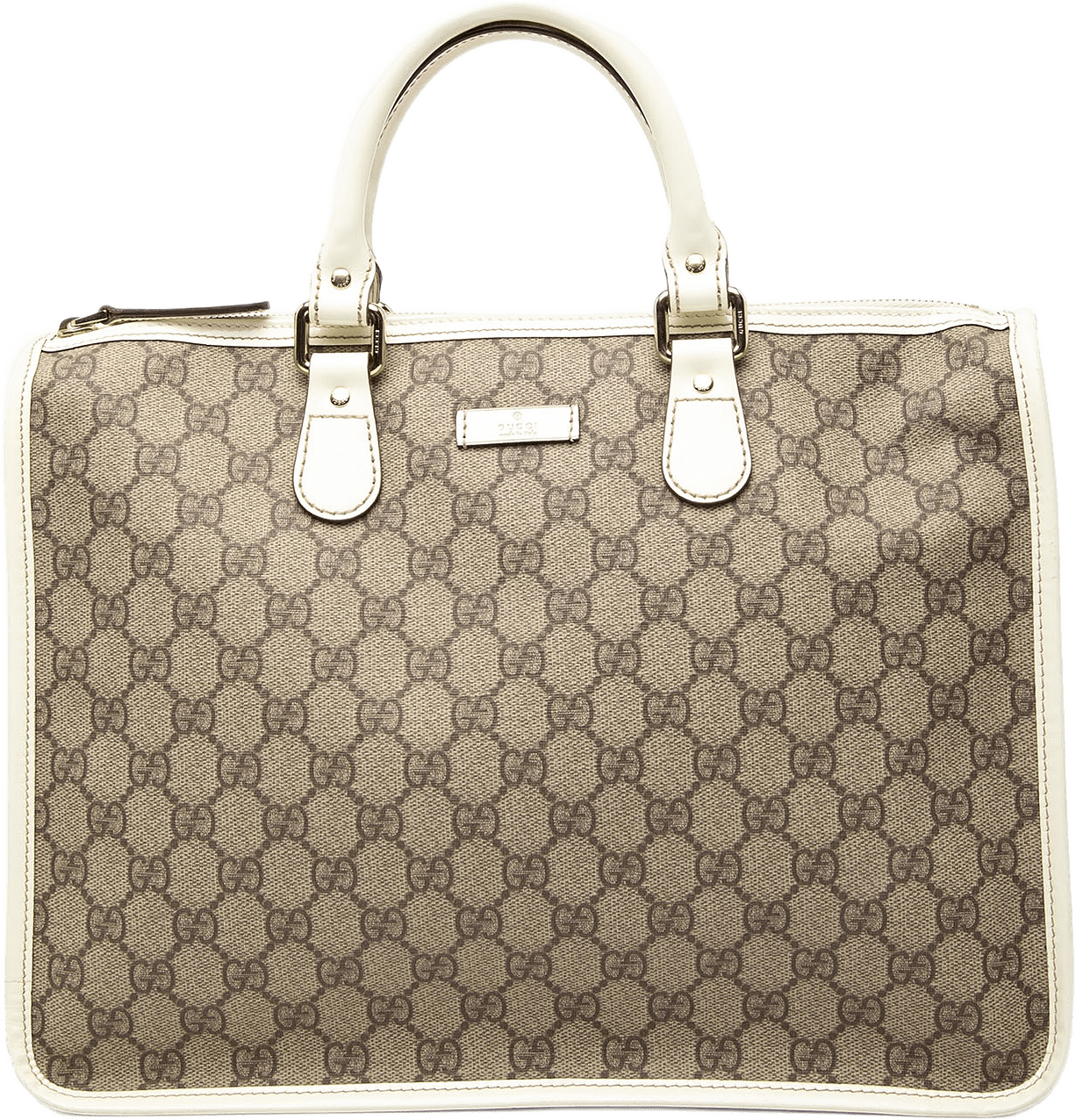 Gucci Gg Supreme Satchel, från Luxclusif, i färgen vit.