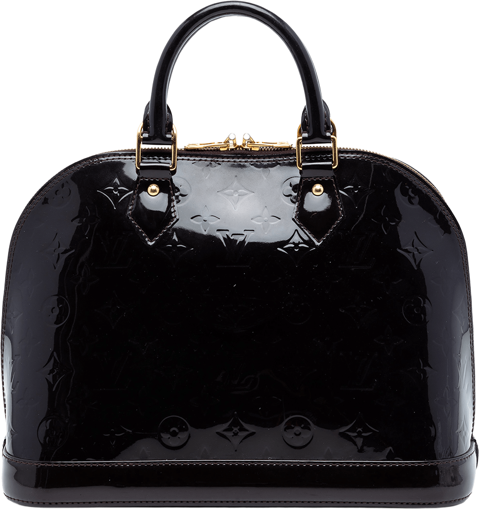 Louis Vuitton Monogram Vernis Alma Pm, från Luxclusif, i färgen plum.