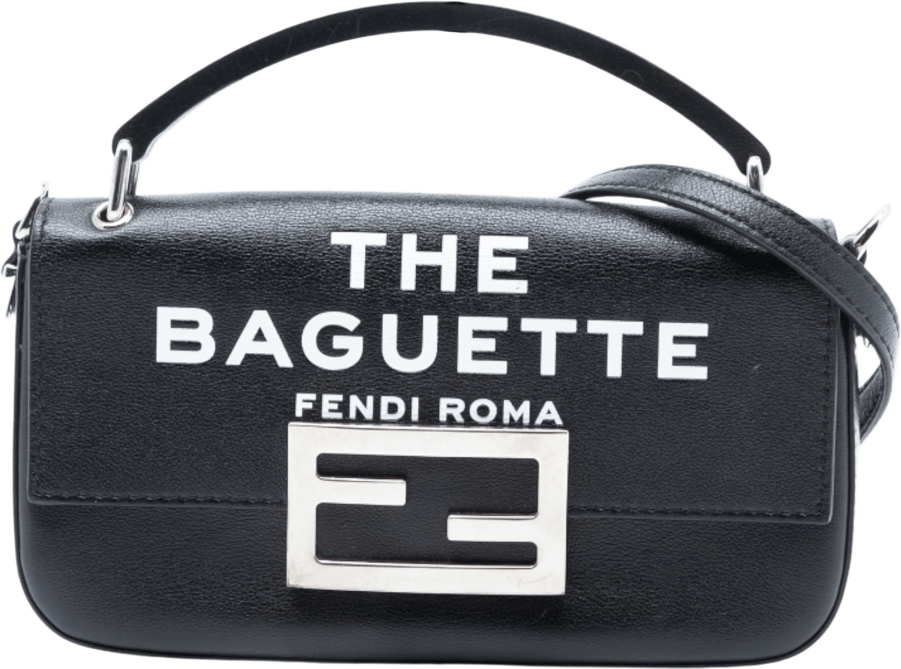 Fendi Marc Jacobs Calfskin Baguette Phone Pouch Satchel, från Luxclusif, i färgen black.