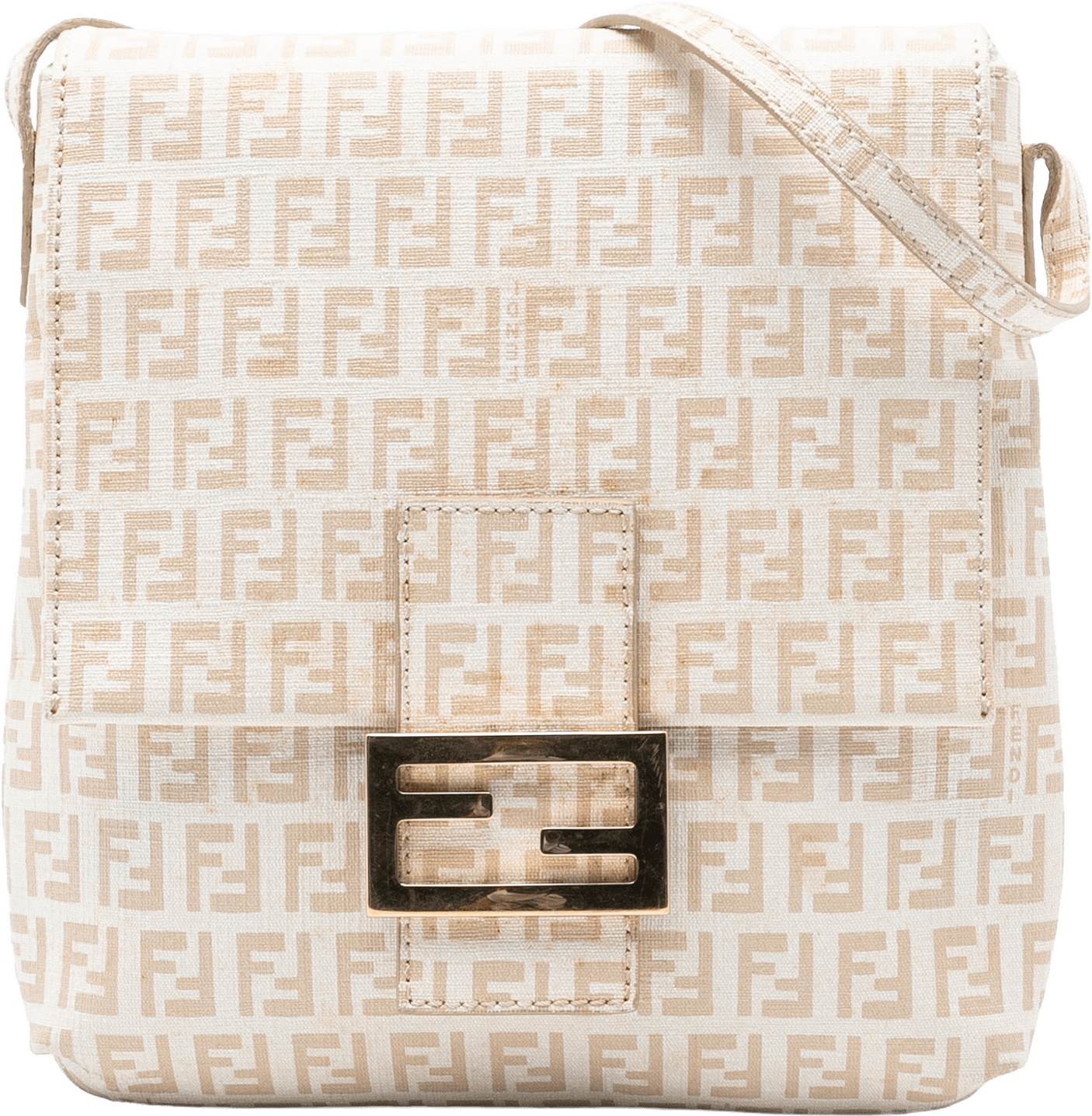 Fendi Zucchino Spalmati Crossbody, från Luxclusif, i färgen light beige.