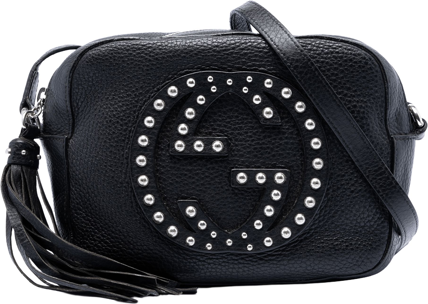 Gucci Studded Calfskin Soho Disco Crossbody, från Luxclusif, i färgen black.