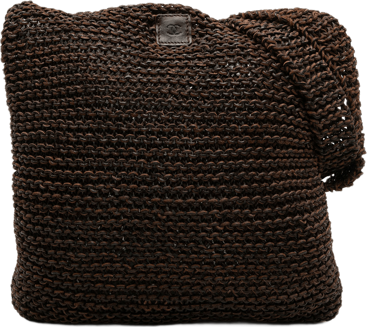 Chanel Cc Knitted Calfskin Shoulder Bag, från Luxclusif, i färgen brun.