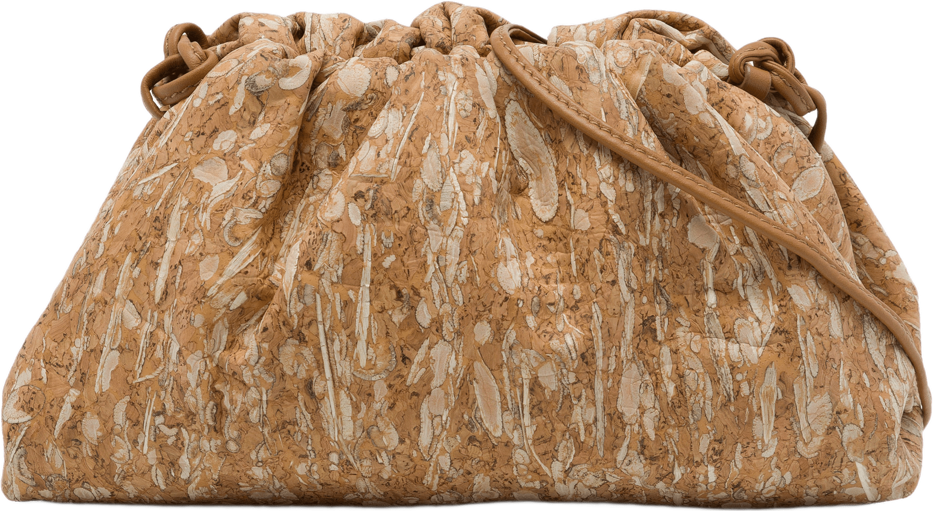 Bottega Veneta Cork The Mini Pouch Crossbody, från Luxclusif, i färgen brun.