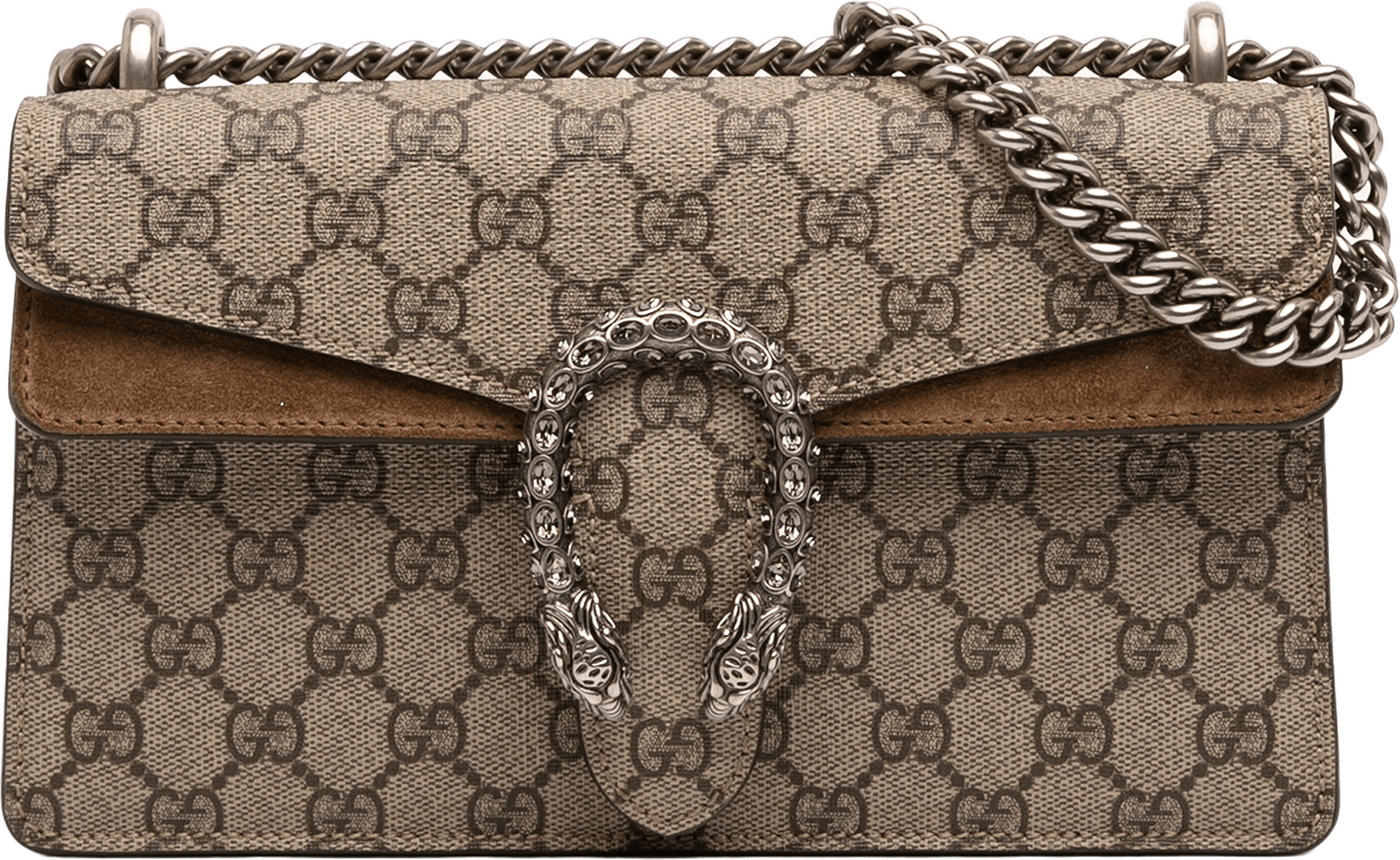 Gucci Medium Gg Supreme Dionysus Crossbody, från Luxclusif, i färgen beige.