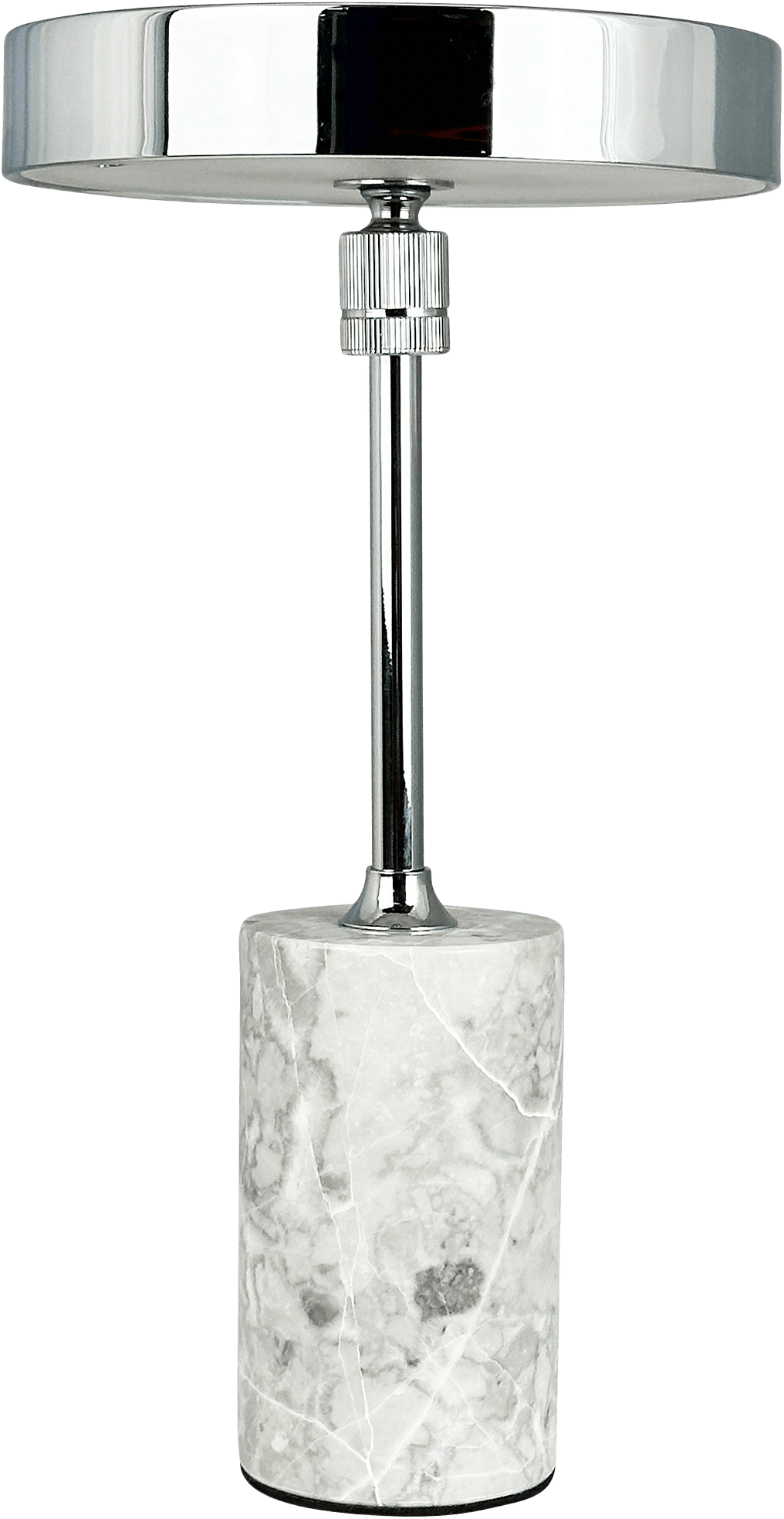 Starlight Table Lamp Rechargeable, från Dyberg Larsen, i färgen chrome/ grey marble.